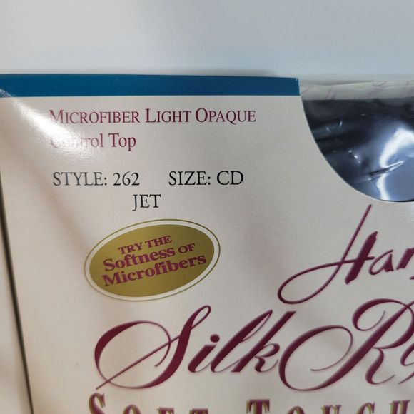 Hanes Silk Reflections Pantyhose Soft Touch Opaques Size CD Dark Navy /Jet New - Picture 4 of 9